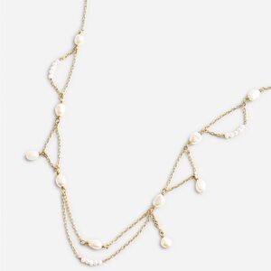 🆕 Madewell freshwater pearl dangle chain choker necklace